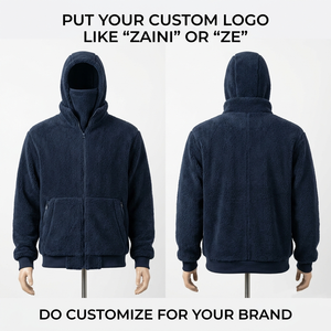 Premium 380 GSM Sherpa Polar Fleece Hooded Jacket Soft Warm Full Zip Custom Embroidery Logo Private Label OEM - Product Image 1