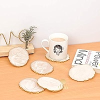 ที่รองแก้วเรซิ่น 3 มิติ ทำมือ ลาย MODEL ขนาด 4x4 นิ้ว รูปทรงกลม โดย FAIZA CRAFT - Product Image 5