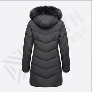 Parka larga para hombre a la moda de invierno con logotipo personalizado, chaqueta cálida para exteriores acolchada con capucha de algodón, chaqueta reversible a prueba de viento para hombre - Product Image 3