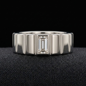 Bague en or blanc 10 carats de luxe avec diamant certifié IGI, bijoux fins classiques et élégants pour mariage, anniversaire et occasions spéciales - Product Image 3
