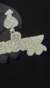 Colgante de Lujo con Micro Pavé de Diamantes de Moissanita VVS Redondos y en Corte Baguette de Plata Esterlina 925, Estilo Hip Hop Iced Out - Product Image 3