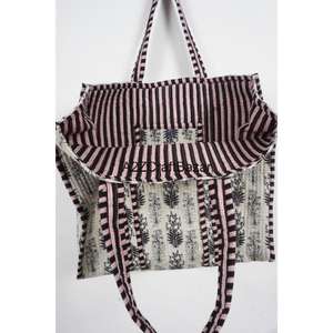 Sac fourre-tout en coton rayé vintage de luxe haut de gamme pour femme avec longue anse pour les fêtes, les courses, les voyages et le rangement à la plage - Product Image 6