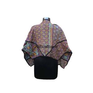 เสื้อแจ็คเก็ตกุดารีทำมือสำหรับผู้หญิง ผ้าฝ้ายหนานุ่มสไตล์อินเดีย หลากสี วินเทจ ผ้าฝ้ายคันธาแท้ 100% ลายชนเผ่า - Product Image 6