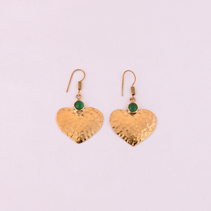 Pendientes de Latón con Ónix Verde de Moda, Chapados en Oro/Plata, Tamaño 45x29MM - Product Image 2