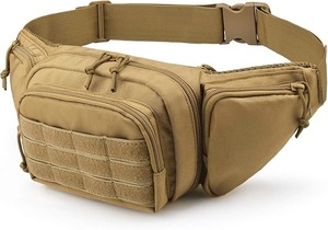 Sac banane porte-arme pour homme, sac de taille réglable avec poches zippées, pochette de hanche quotidienne pour l'entraînement, les voyages et les activités de plein air - Product Image 2