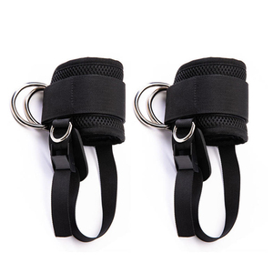 Custom Logo Ankle Straps with Foot Harness Support Double D-<b>Ring</b> Cable Attachment Leg Cuffs Supplier - Product Image 2
