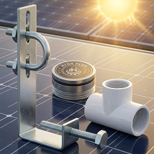 Solar Panel Cleaning Sprinkler Kit SS304 Stainless Steel <b>Spray</b> Nozzle Adjustable <b>Mounting</b> Clamp PVC Tee Connector Irrigation Set - Product Image 1