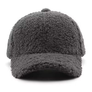 Unisex <b>Fleece</b> Baseball Cap 6-Panel Solid Color Common Adjustable Buckle Closure Casual Four Seasons Warm Hat for Adults - Product Image 4