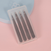 Ensemble de pinces à épiler pour sourcils en acier inoxydable, kit professionnel de pinces à épiler, outil d'épilation à pointe inclinée et plate, étiquette privée OEM