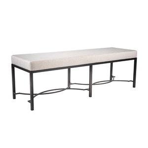 Modern Waterproof Upholstered <b>Bench</b> Black Metal Frame Contemporary Design Comfortable Seating for Living Room School Workshop - Product Image 1
