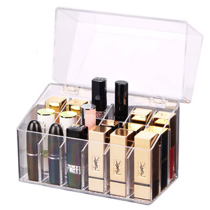 18 Slot Acrylic Lipstick Holder with Dust Cover Cosmetic Lip <b>Gloss</b> Display Storage Case - Product Image 1