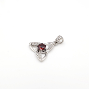 Ensemble pendentif et boucles d'oreilles en argent sterling 925 avec grenat rose naturel, plaqué rhodium, bijoux fins OEM ODM - Product Image 6