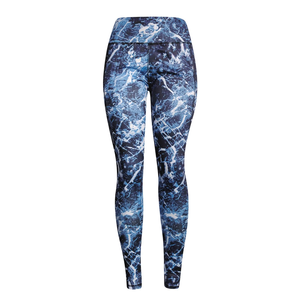 Legging de sport taille haute pour femme, pantalon long coloré avec effet push-up, en tissu tricoté sublimé - Product Image 4