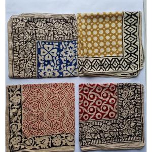 Pañuelo Cuadrado de Algodón con Estampado a Mano, Estilo Boho Floral Indio, Ligero, para Mujer - Product Image 2