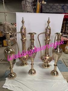 Jarrón Decorativo de Metal para Piso, Juego de Jarrones Altos para Centro de Mesa de Boda, Jarrón Estilo Urna India, Accesorios de Decoración para Eventos - Product Image 4