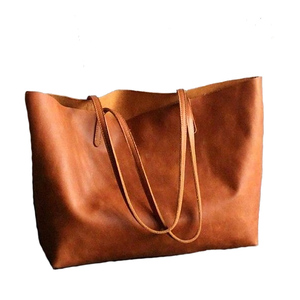 Sac fourre-tout de luxe en cuir véritable et similicuir PU 2026, classique, pour femme, avec logo gaufré, fermeture éclair, pliable, sac à main vintage pour ordinateur - Product Image 1