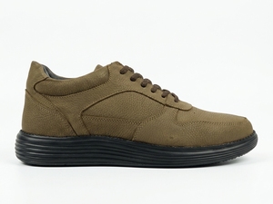 Chaussures habillées Oxford en cuir suédé olive pour hommes, à lacets, bout rond, semelle extérieure en caoutchouc amorti, semelle intermédiaire en EVA, toutes saisons, pour le bureau et la carrière - Product Image 3