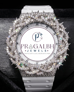 Reloj Pragalbh Jewels Personalizado con Diamantes, Micro Pavé de Moissanita, Estilo Hip Hop, de Acero Inoxidable, de Lujo para Hombre - Product Image 5