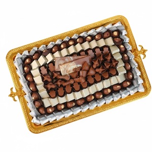 Plateau et plateau de service élégants en argent pour chocolats et desserts, parfaits pour l'Aïd, les mariages et la restauration - Product Image 3