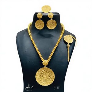 24K Gold Plated Copper & Brass Trendy Flower Pendant with <b>Rope</b>/Bokul <b>Chain</b> for Women/Unisex-Wedding/Anniversary/Engagement Gift - Product Image 1