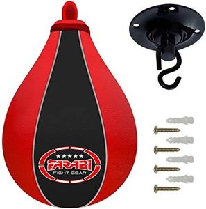 Sac de frappe en cuir Farabi pour la boxe, réglable en hauteur, idéal pour la maison, le kickboxing, le taekwondo et l'entraînement MMA - Product Image 1