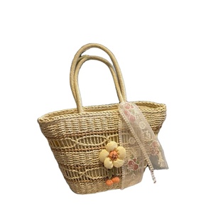 Sac fourre-tout en paille tressée de qualité supérieure pour femmes, sacs de plage en macramé au crochet, directement du fournisseur indien - Product Image 1