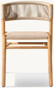 Chaise de salle à manger en teck de haute qualité avec tressage en corde naturelle, mobilier moderne pour café et restaurant, directement de l'usine - Product Image 4