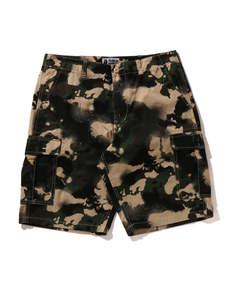 Pantalones Cortos Cargo de Camuflaje para Hombre, Cintura Media Elástica, Estilo Casual, 100% Poliéster, Lona Transpirable, Estampado por Sublimación con Diseño de Tiburón - Product Image 1