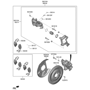 Nouveaux étriers et supports G90/EQ900 Gauche 58210D2710 - Product Image 2
