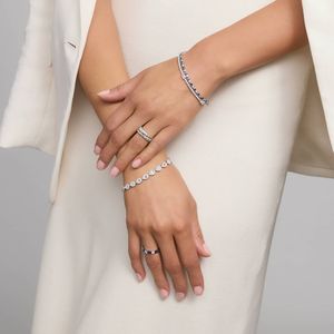 Women's Luxury Diamond <b>Bracelet</b> with 4 CTW Baguette and Round Cut Lab-Grown Diamonds in White Gold - Product Image 4