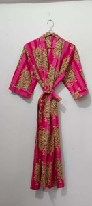 ชุดคลุมกิโมโนผ้าฝ้ายสำหรับผู้หญิง ลายสัตว์ ชุดเพื่อนเจ้าสาว ชุดนอนฤดูร้อน ไซส์เดียว ปิดด้วยเชือกผูก ระบายอากาศได้ดี - Product Image 5