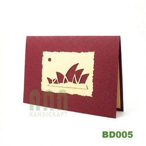 Custom <b>Handmade</b> 3D Pop Sydney Opera House Card High Quality <b>Paper</b> Kraft Handicraft UV Stylish Japandi Style Letterpress Printed - Product Image 5