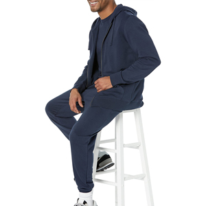 Sudadera con Capucha Azul Marino para Hombre, con Cierre, 100% Algodón, Forro Polar, Transpirable, Elegante, con Logotipo Personalizado y Opciones de Talla - Product Image 4