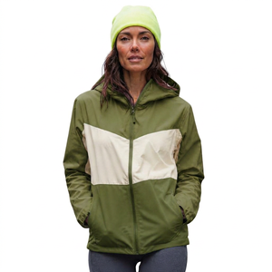 Chaqueta Cortavientos con Capucha y Bloques de Color, Unisex, Deportiva, con Cierre de Cremallera, Recubierta de PU, Poliéster, para Otoño - Product Image 2