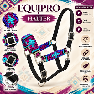 Harnais de cheval en nylon réglable de style western avec nezier perlé et boucles Concho - Product Image 2