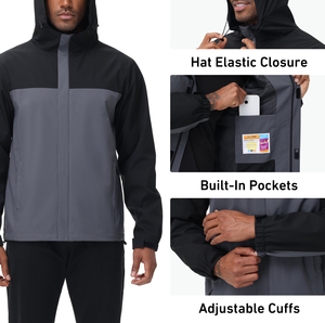 Ultra Light Men Windproof <b>Jacket</b> <b>Packable</b> Active Sport Coat Summer Weight Performance Athletic Outerwear Pocket - Product Image 4