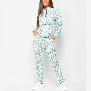 Ensemble de survêtement à capuche pour femmes, deux pièces, jogging en coton d'hiver, vêtements de sport, logo personnalisé, fabrication OEM - Product Image 3