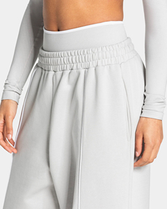 Women's <b>Silver</b> Grey Printed Casual Oversized Hoodie Pants Tracksuit Set with White Piping Baggy Fit 100% Cotton - Product Image 4