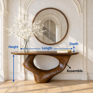 Mesa de Consola Moderna Hecha a Mano con Madera Maciza de Saman, Marca Luxali, Mesa de Centro para Sala de Estar, Fabricada en Vietnam - Product Image 6