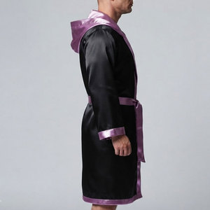 Robe de boxe pour hommes, robe de sport personnalisée, tissu satiné lisse, manches longues, coupe confortable, logo personnalisé, design gratuit, haute qualité - Product Image 6