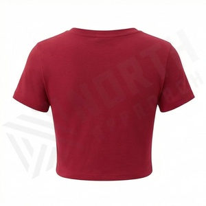 Camiseta de Manga Corta con Cuello en V para Mujer, 100% Algodón Orgánico de Lujo, Preencogido, Suave, Transpirable, Color Personalizado - Product Image 2