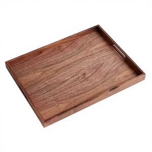 Plateau en bois artisanal à motif végétal pour le Ramadan, mariage, style classique, polyvalent, pour servir, décorer, petit-déjeuner, décoration de table - Product Image 1