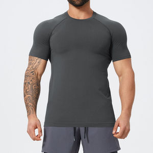 Chemise de sport unisexe pour homme, manches courtes, noire, anti-bactérienne, respirante, UPF50+, séchage rapide, polyester/spandex - Product Image 3
