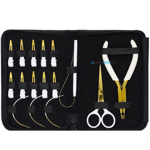 Kit d'outils professionnels pour extensions de cheveux, finition titane arc-en-ciel, pince à micro-anneaux, ciseaux, aiguille à boucle, ensemble complet pour salon - Product Image 6