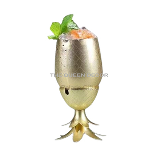 New Elegant Style Stainless Steel <b>Metal</b> Round Shape Shinny Polished Drinking Glass Sets Of 4 Most Demanding - Product Image 5