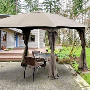 Gazebo da Esterno Completamente Chiuso 3,5 x 3,5 Metri con Tettoia e Pergola a 4 Pareti Rimovibili - Product Image 3