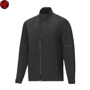 Veste de golf noire en tricot, fermeture éclair sur le devant, logo, légère, sportive, athlétique, pour l'entraînement sur le parcours, veste de pluie - Product Image 3