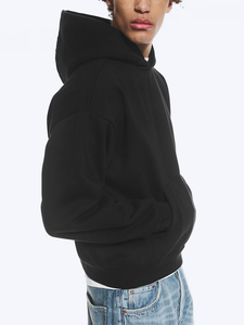 เสื้อฮู้ดดี้โอเวอร์ไซส์ทรงหลวม ผ้าฟลีซถักน้ำหนัก 480 GSM ผ้าฝ้าย 100% ตกแต่งโลโก้ OEM ตามสั่ง สำหรับผู้ชาย เหมาะสำหรับฤดูหนาว - Product Image 6