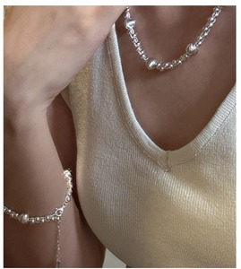 S925 Sterling Silver Korean Style Niche Design Cat Eye Handmade Beaded Bracelet Korean Style Simple Vintage First Jewelry - Product Image 2