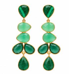 Pendientes Colgantes Circulares de Cuarzo Chapados en Oro de Plata de Ley S925 para Mujer, Diseño Único y Brillante, Hipoalergénicos, Minimalistas - Product Image 2